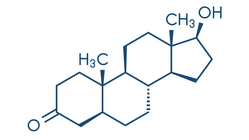 Strukturformel von Dihydrotestosteron